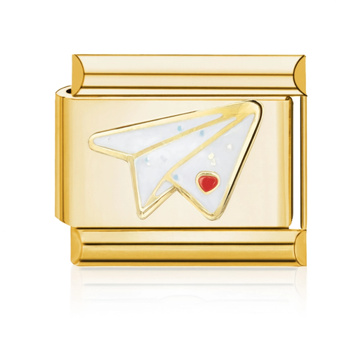 Paper Plane Italian Charm - Gold
