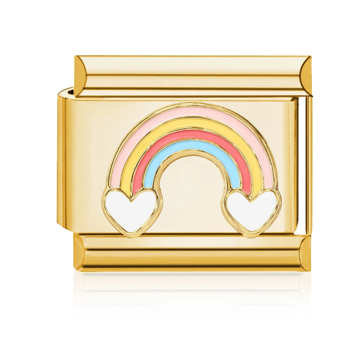 Pastel Rainbow Italian Charm - Gold