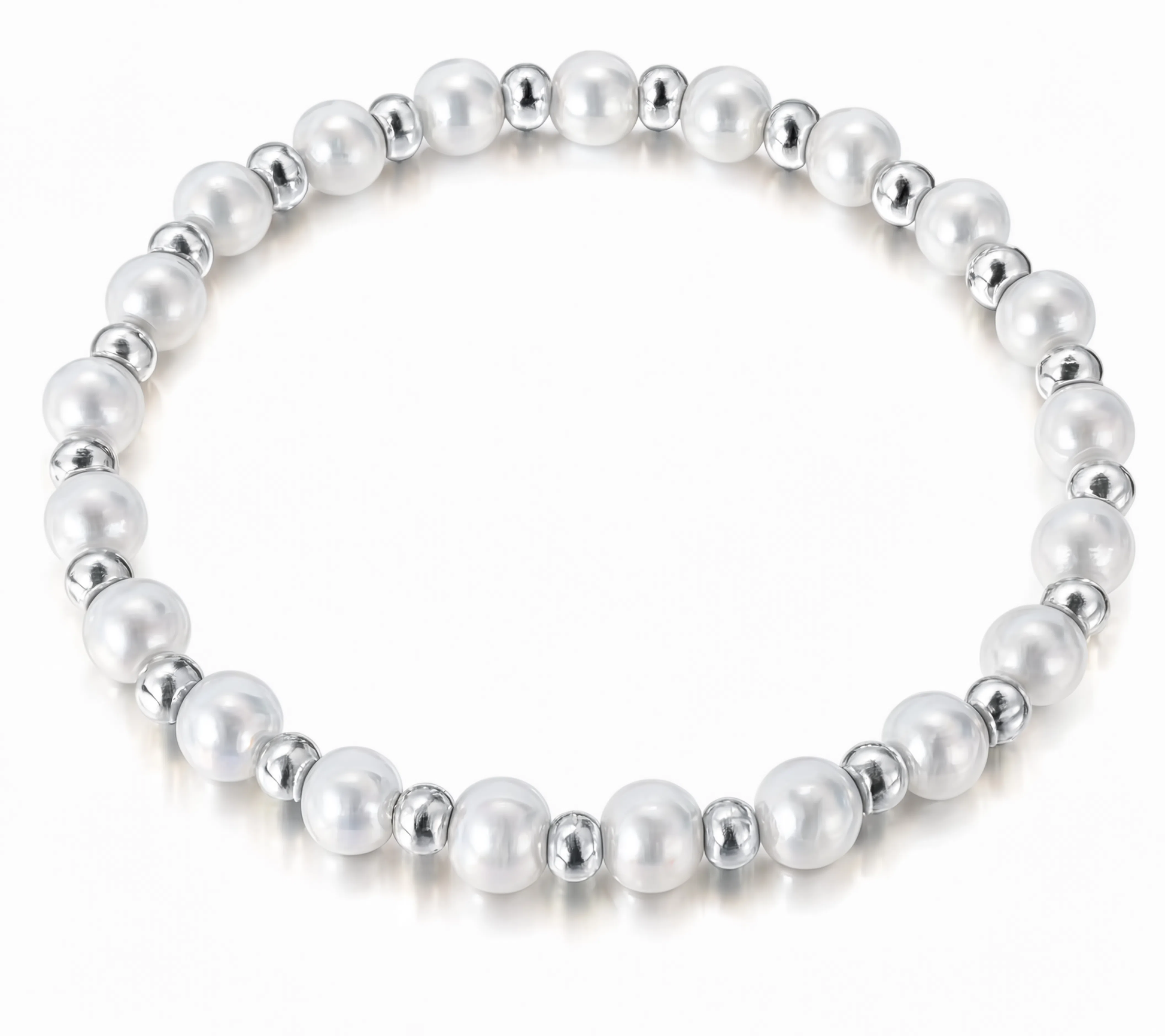 Pearl Charm Bracelet - Silver