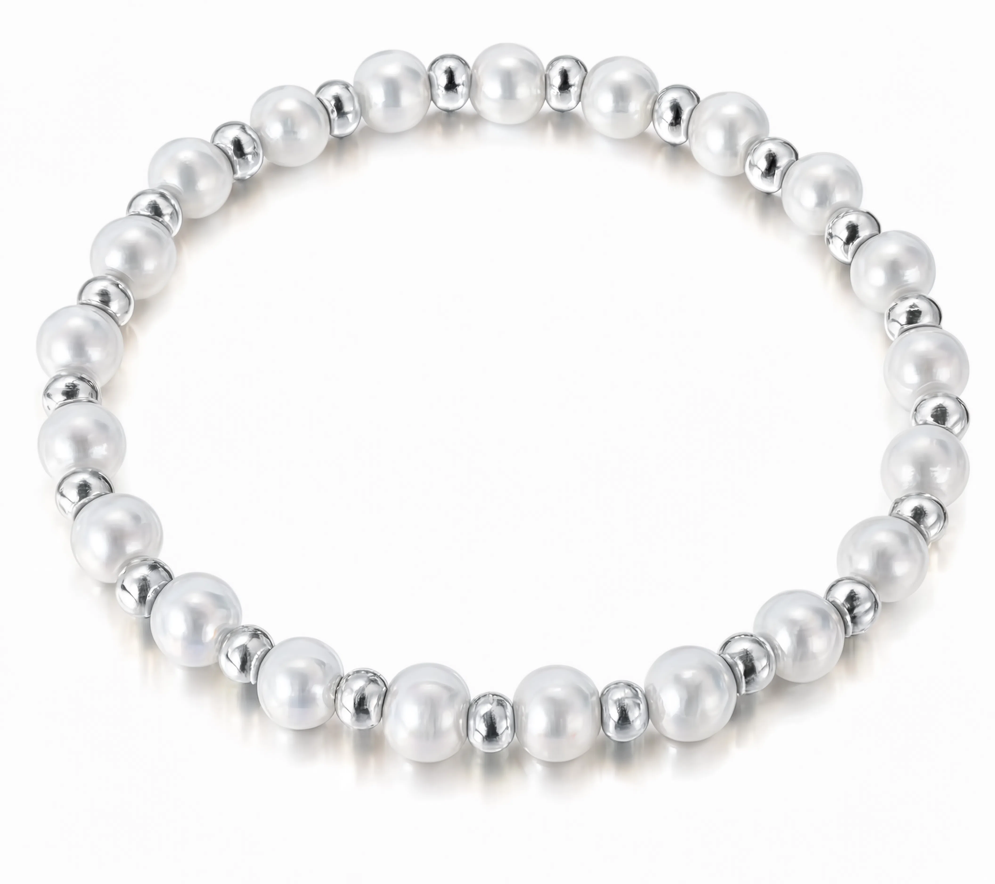 Pearl Charm Bracelet - Silver