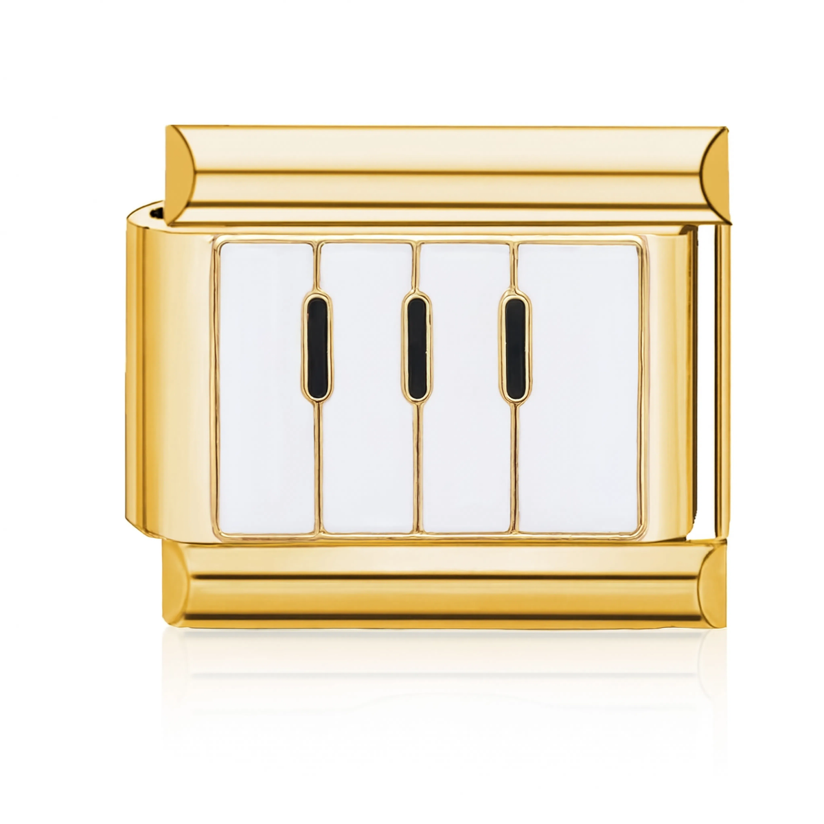 Piano Keys Italian Charm - Gold