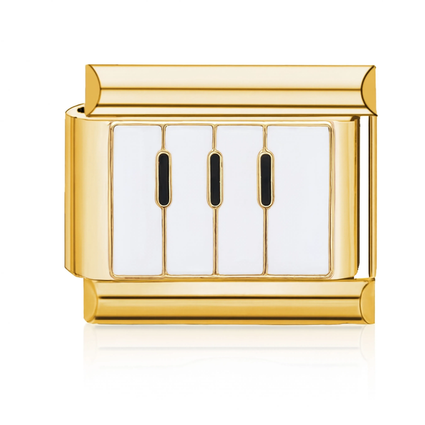 Piano Keys Italian Charm - Gold