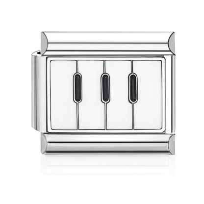 Piano Keys Italian Charm - Silver