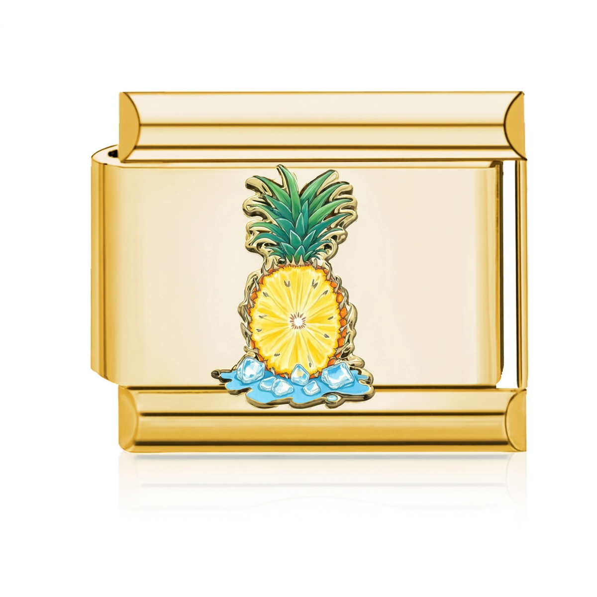Pineapple on Ice Italian Charm Gold