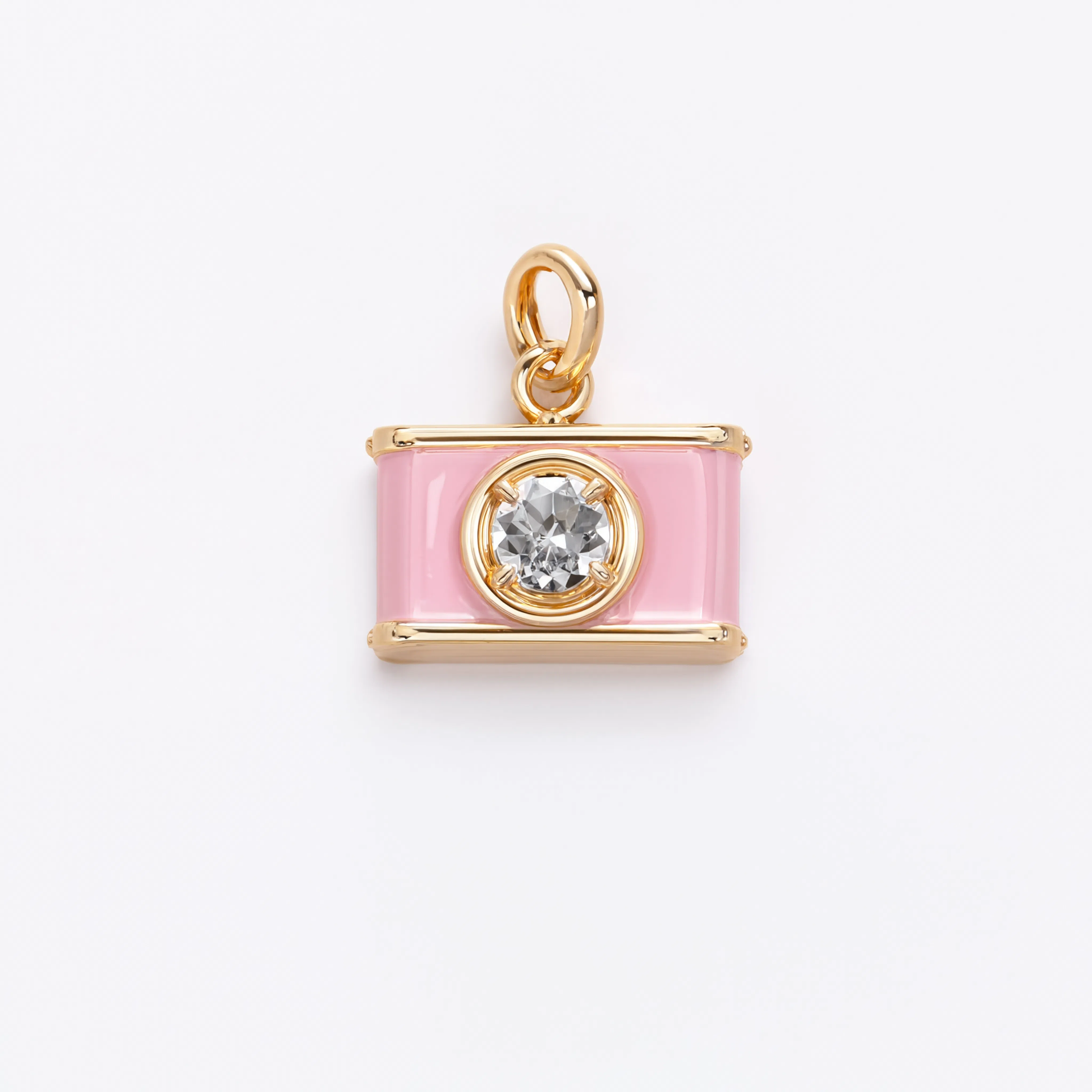 Pink Camera Charm Gold