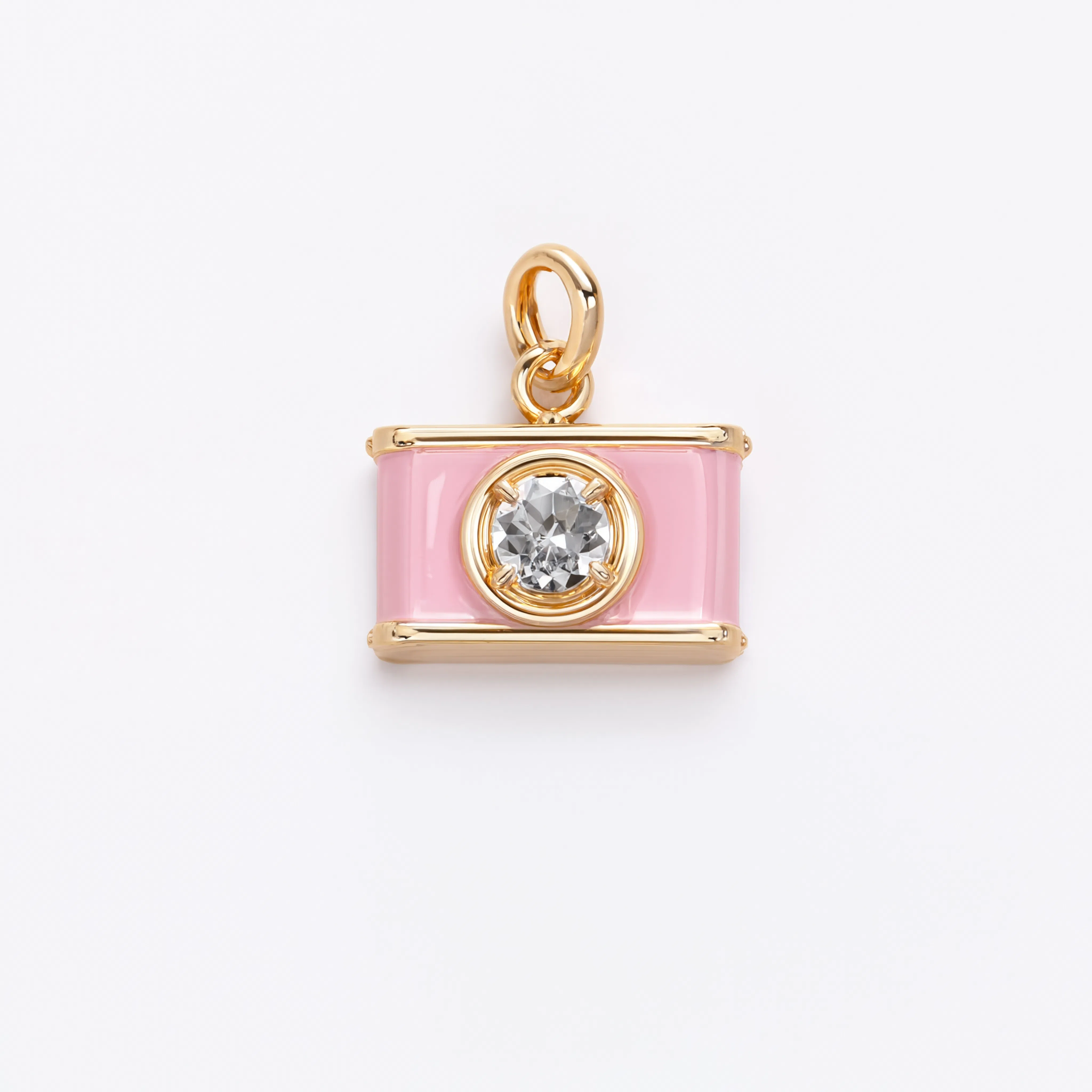 Pink Camera Charm Gold