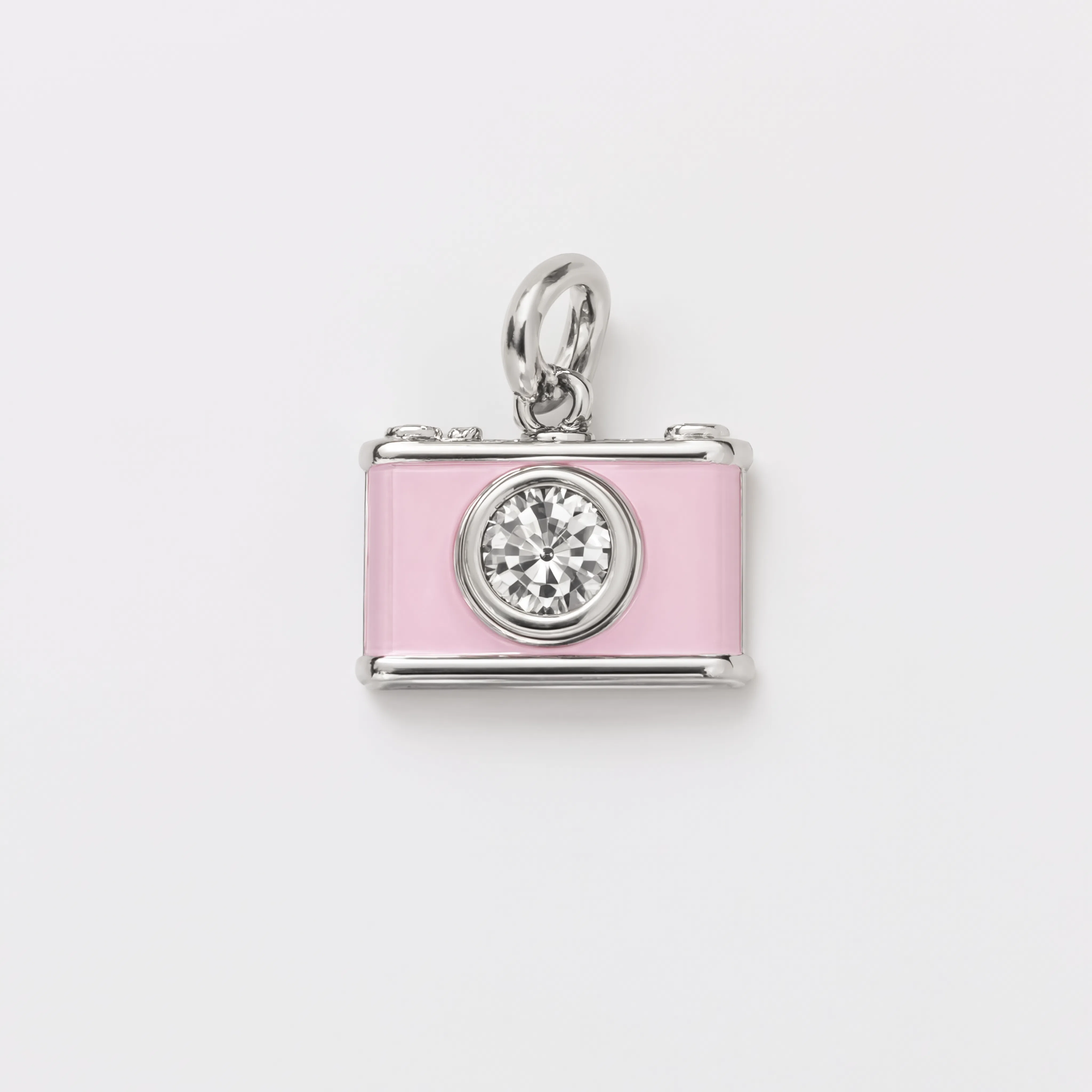 Pink Camera Charm Silver