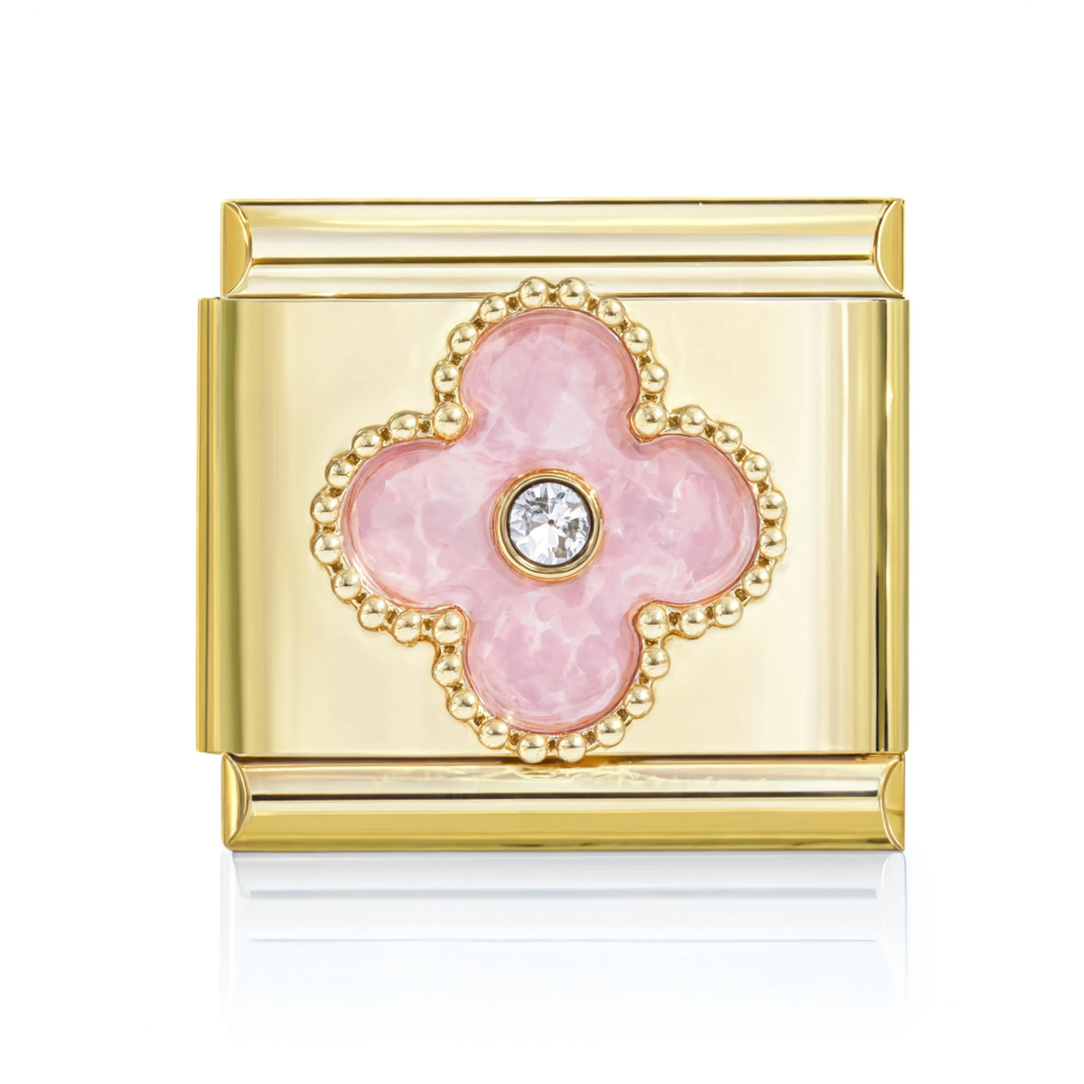 Pink Clover Italian Charm Gold