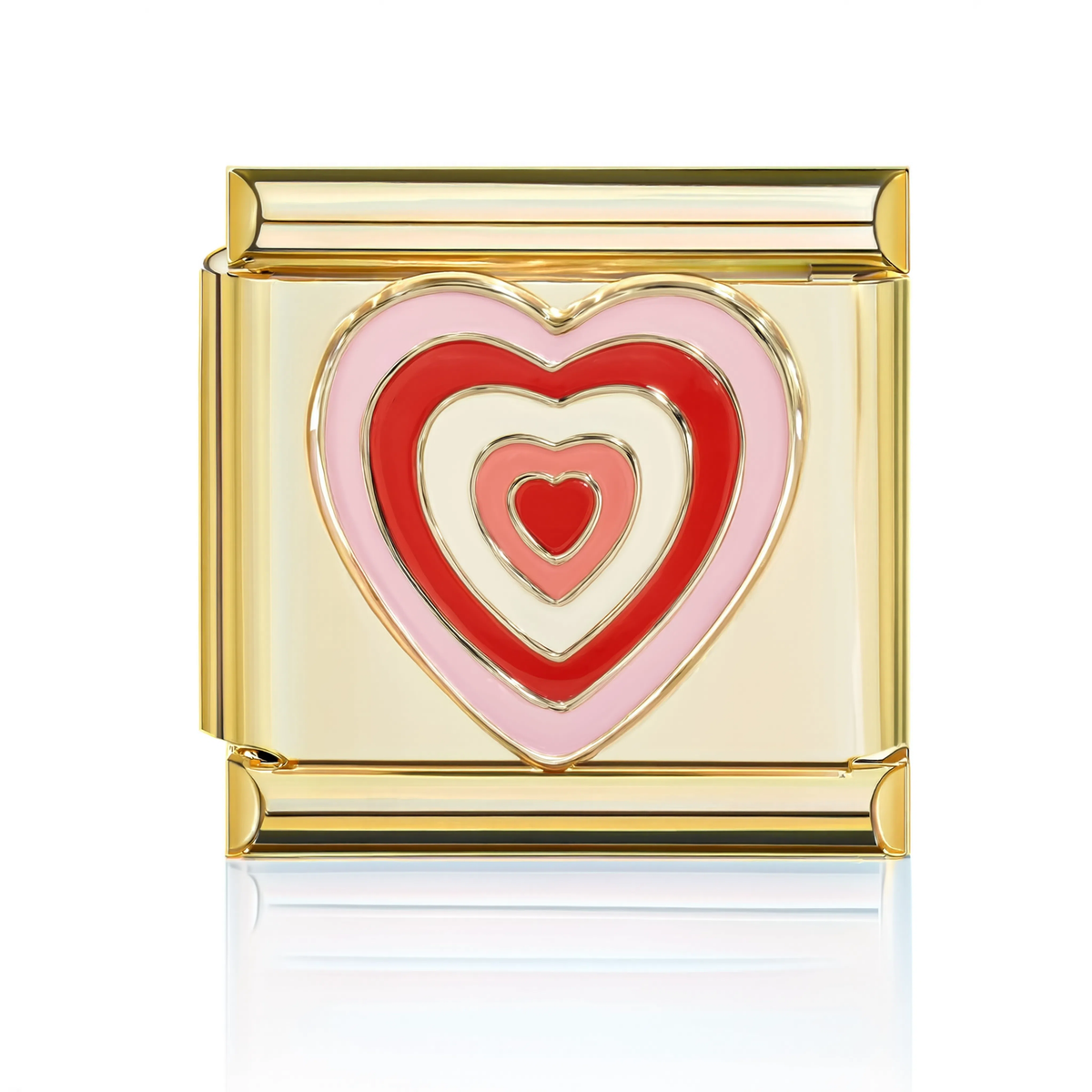 Pink Layered Heart Gold