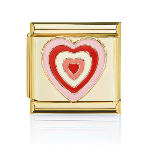 Pink Layered Heart Gold