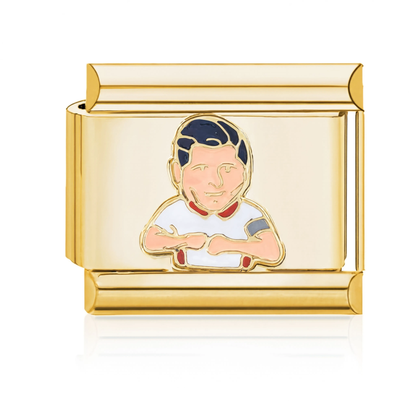 Player Arms Crossed Italian Charm - Gold