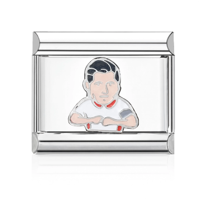 Player Arms Crossed Italian Charm - Silver
