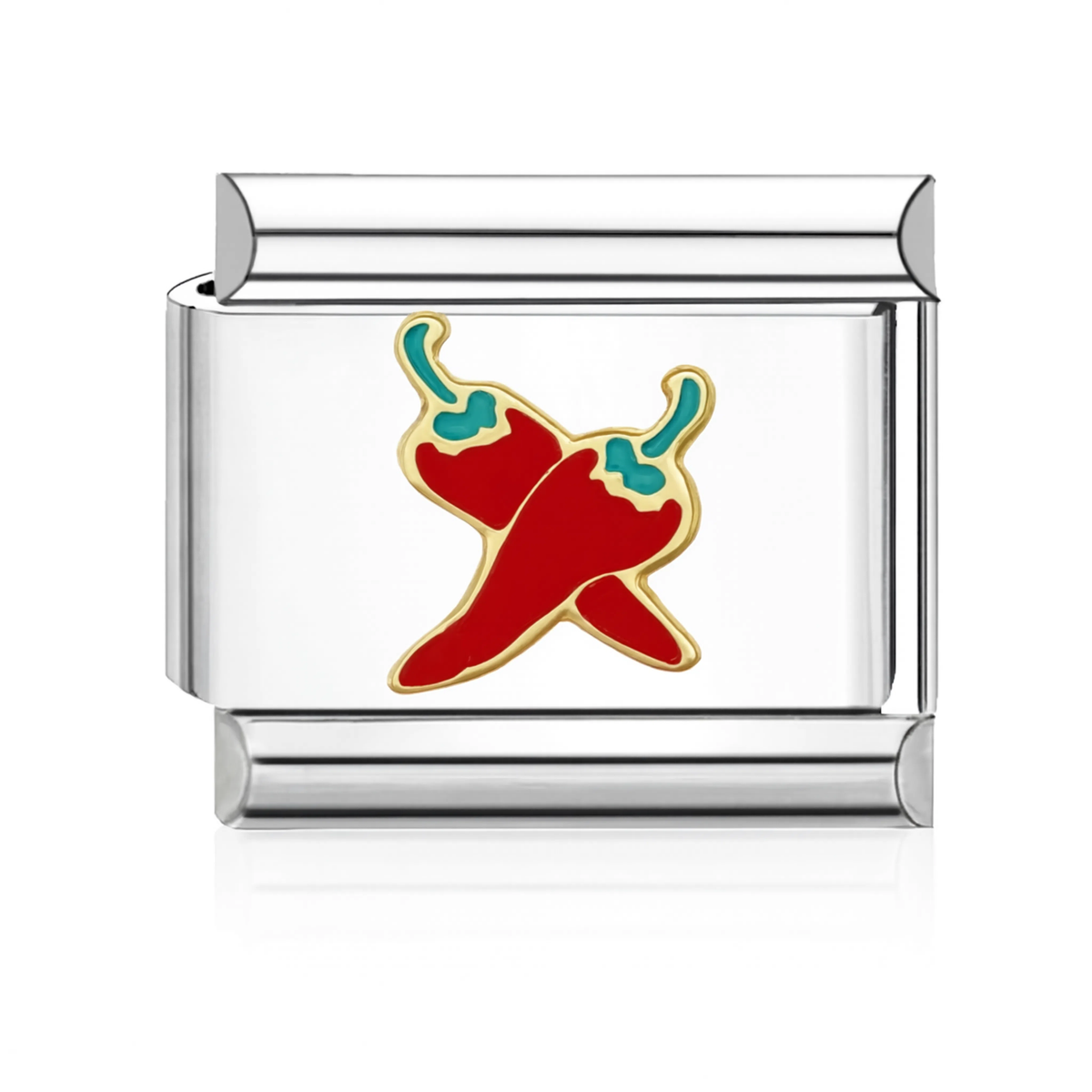 Red Chili Peppers Italian Charm Silver