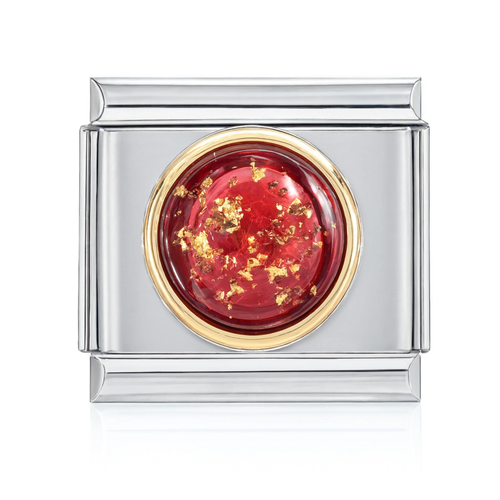 Red Glossy Dome Italian Charm