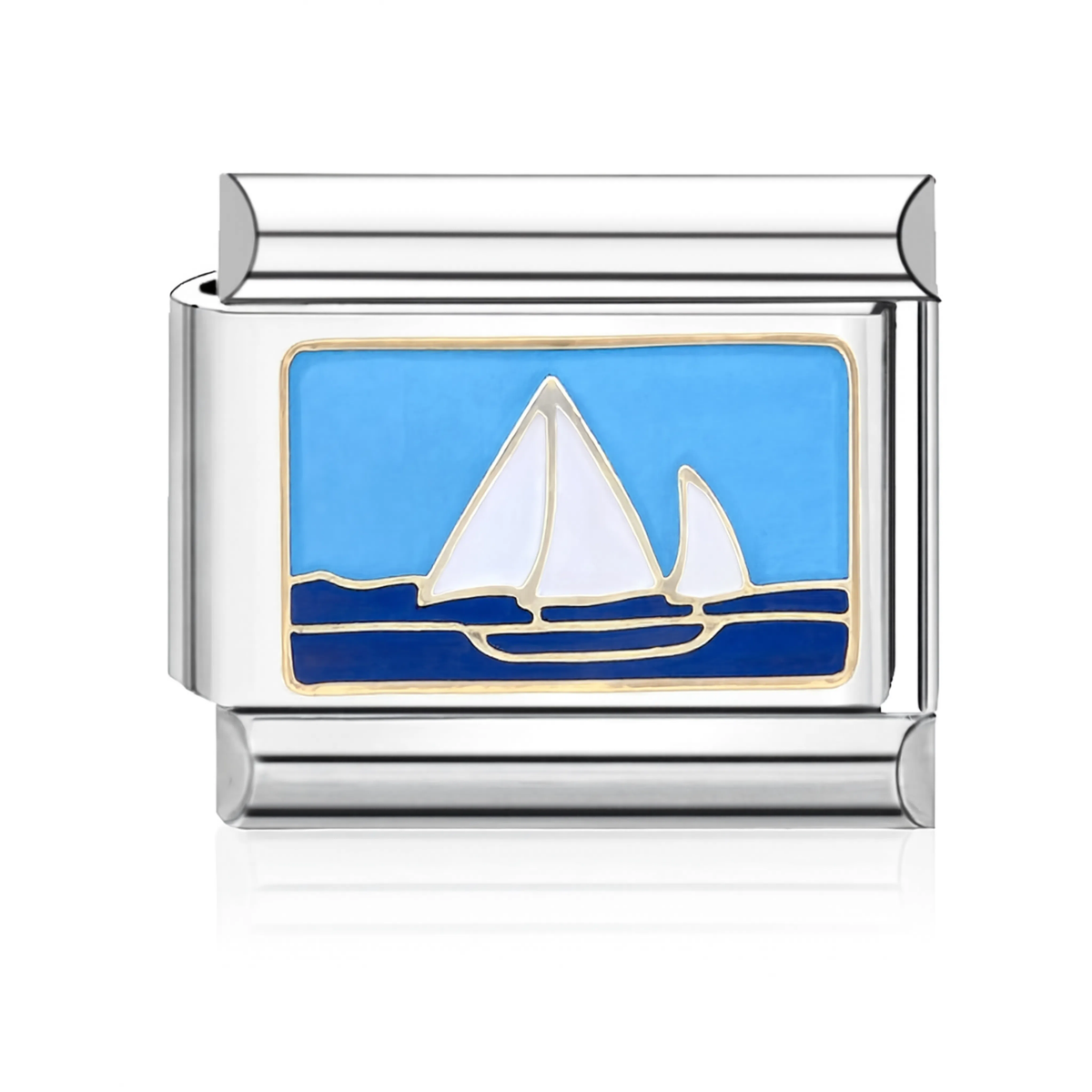 Sailboat Italian Charm - Silver