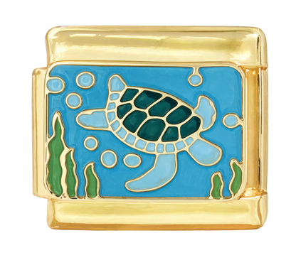 Sea Turtle Italian Charm - Gold