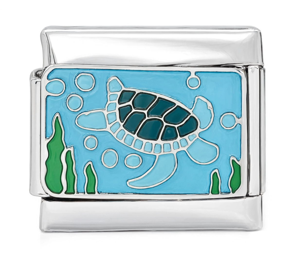 Sea Turtle Italian Charm - Silver