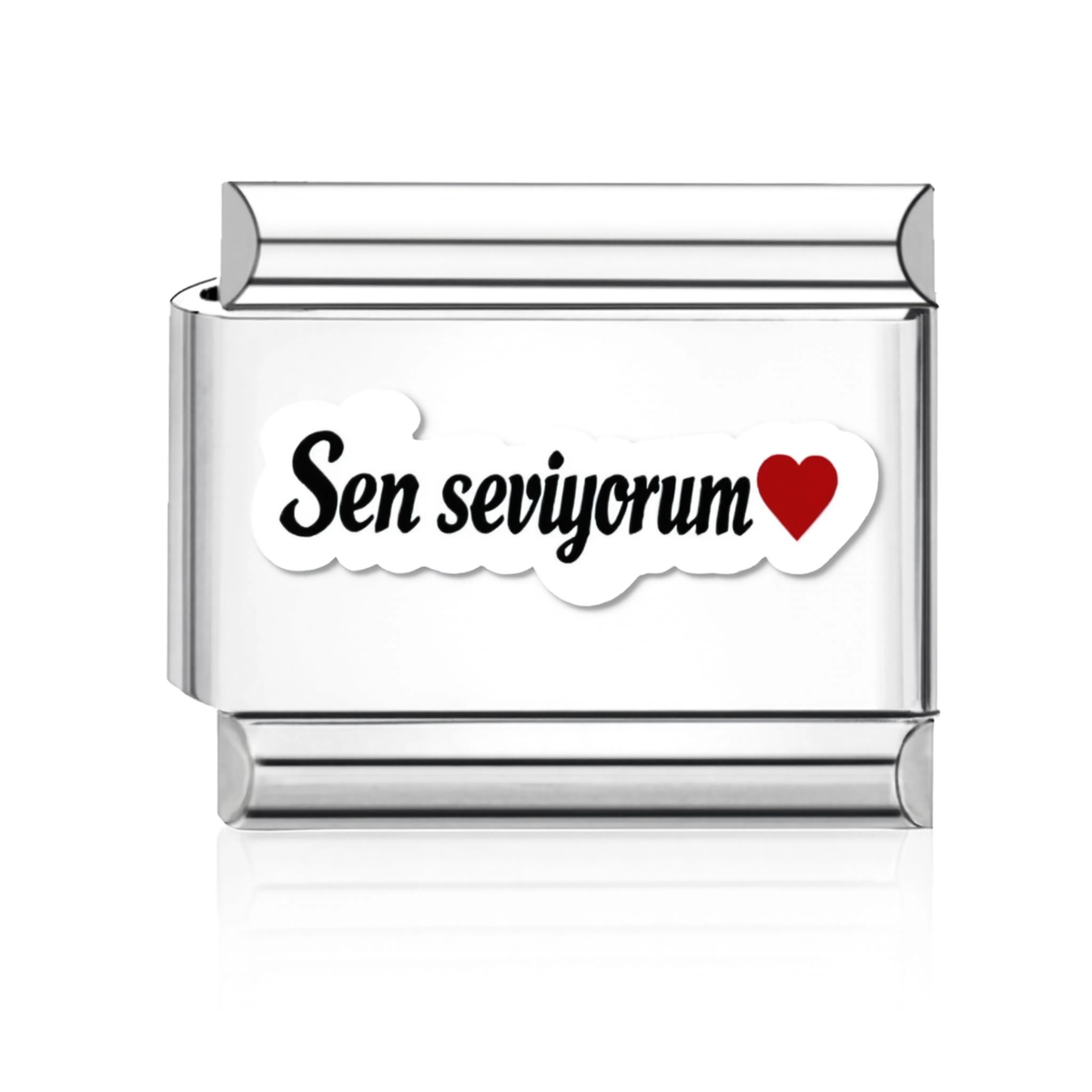 Sen Seviyorum Italian Charm Silver