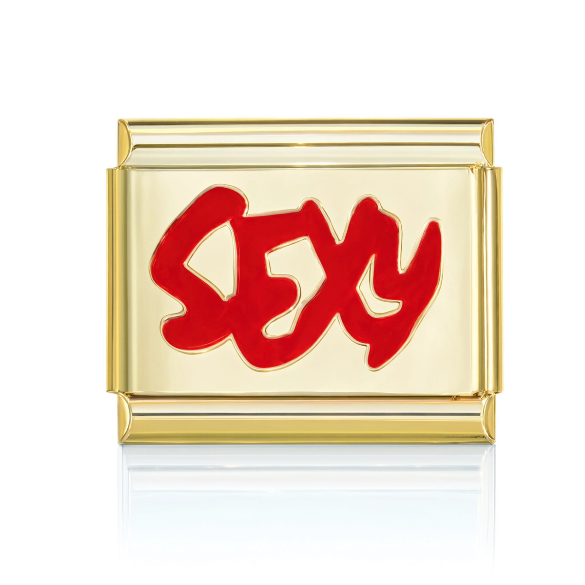 Sexy Script Gold Italian Charm
