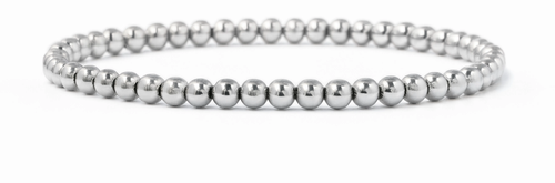 Silver Bead Charm Bracelet - Silver