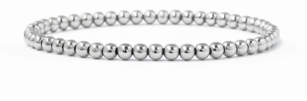 Silver Bead Charm Bracelet - Silver