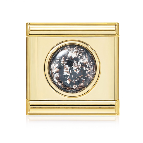 Silver Black Foil Dome Gold Italian Charm