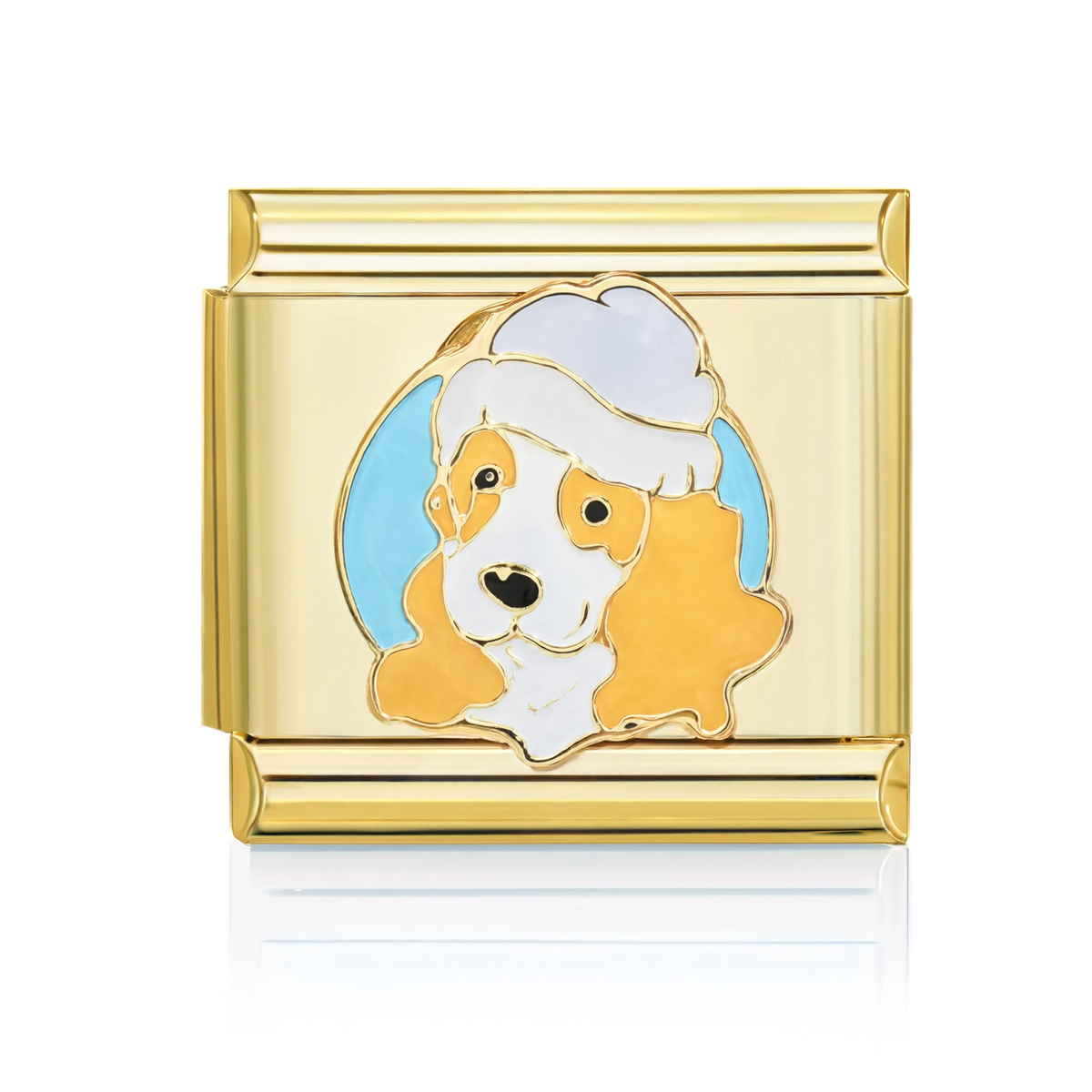 Spaniel in Hat Gold Italian Charm