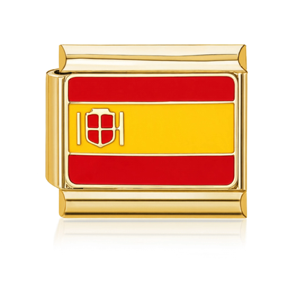 Spanish Flag Italian Charm - Gold