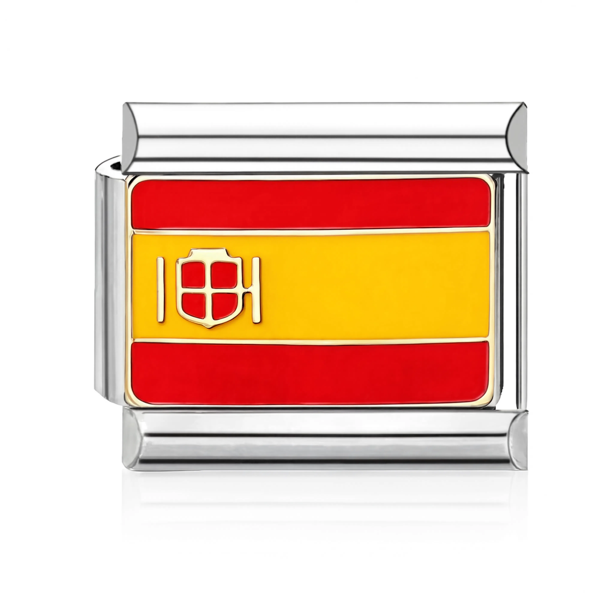 Spanish Flag Italian Charm - Silver
