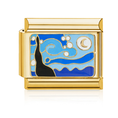 Starry Night Italian Charm - Gold