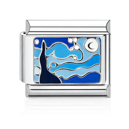 Starry Night Italian Charm - Silver