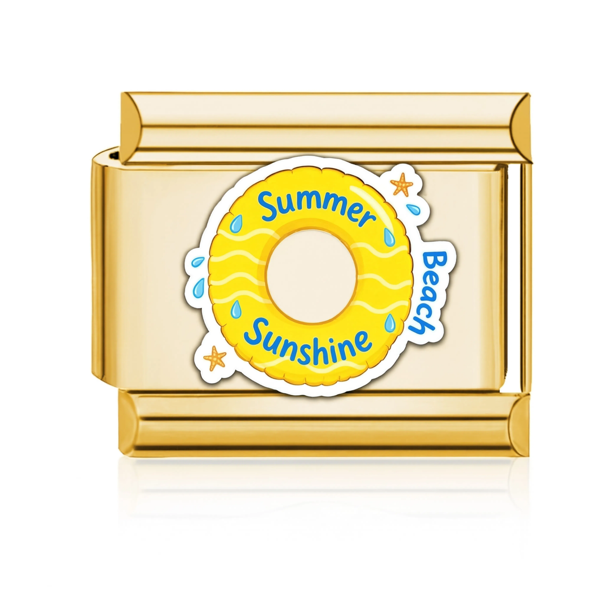 Summer Beach Sunshine Ring Italian Charm - Gold