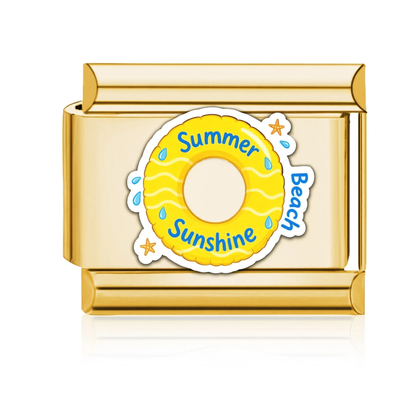 Summer Beach Sunshine Ring Italian Charm - Gold