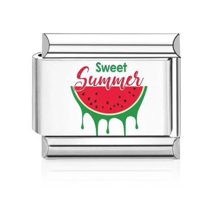 Sweet Summer Watermelon Italian Charm - Silver