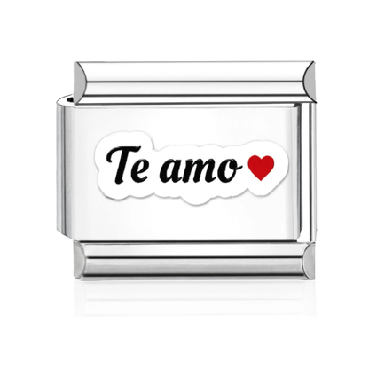 Te Amo Italian Charm Silver