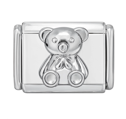 Teddy Bear Charm Silver