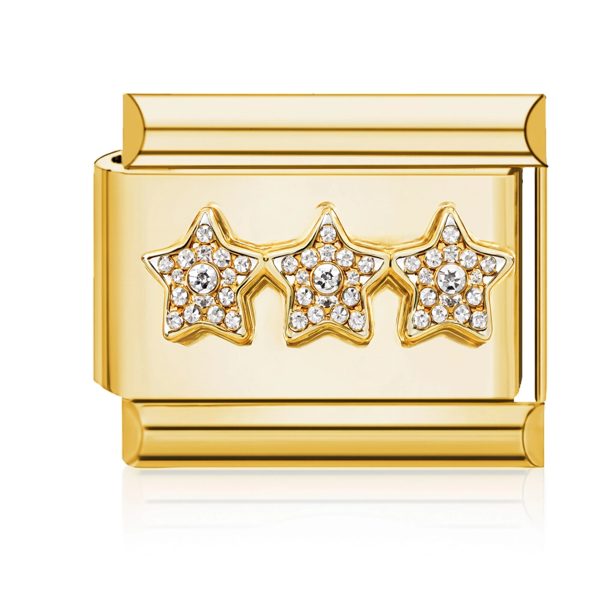 Three Crystal Stars Charm HD Gold