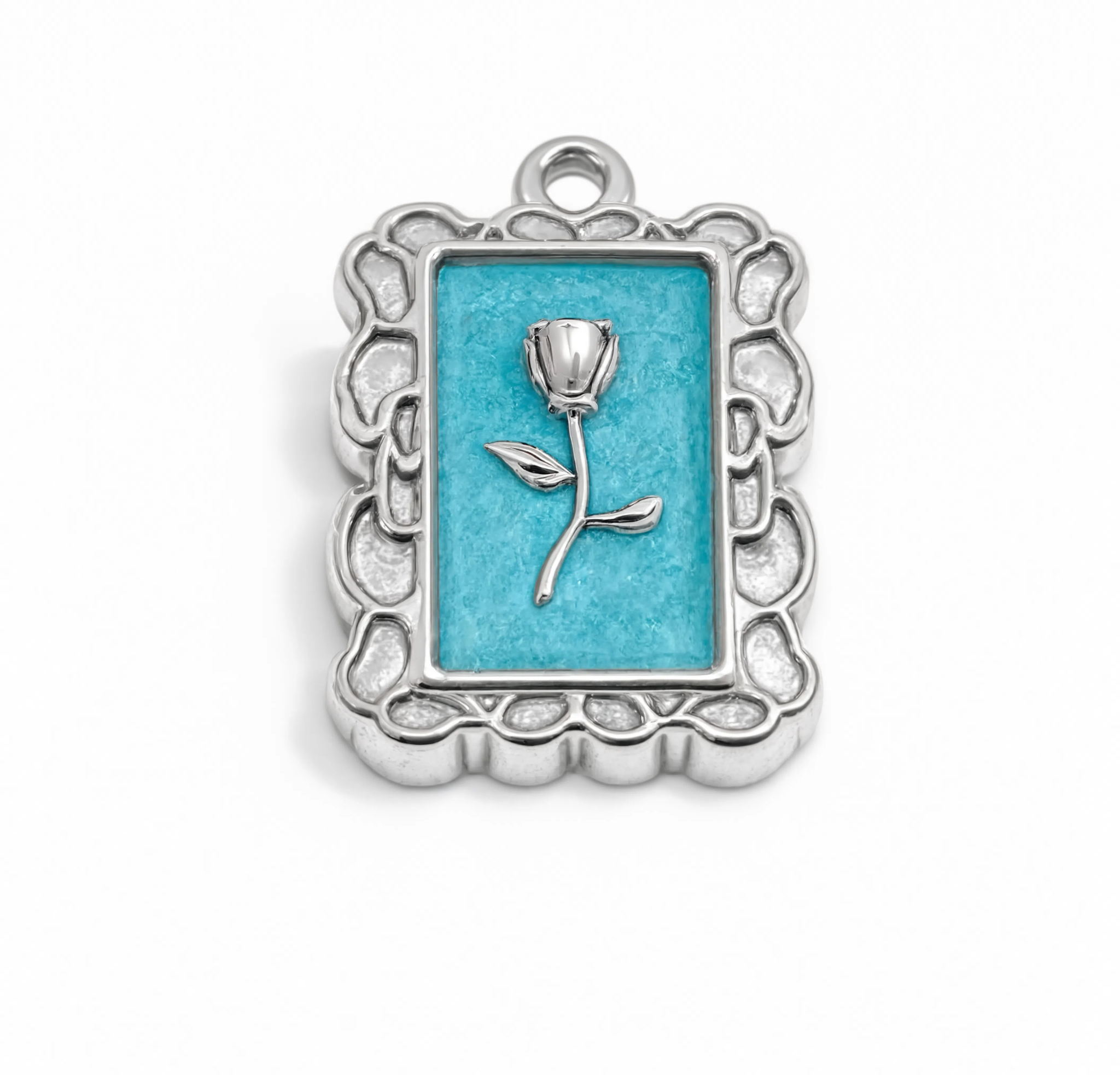 Turquoise Framed Charm Silver
