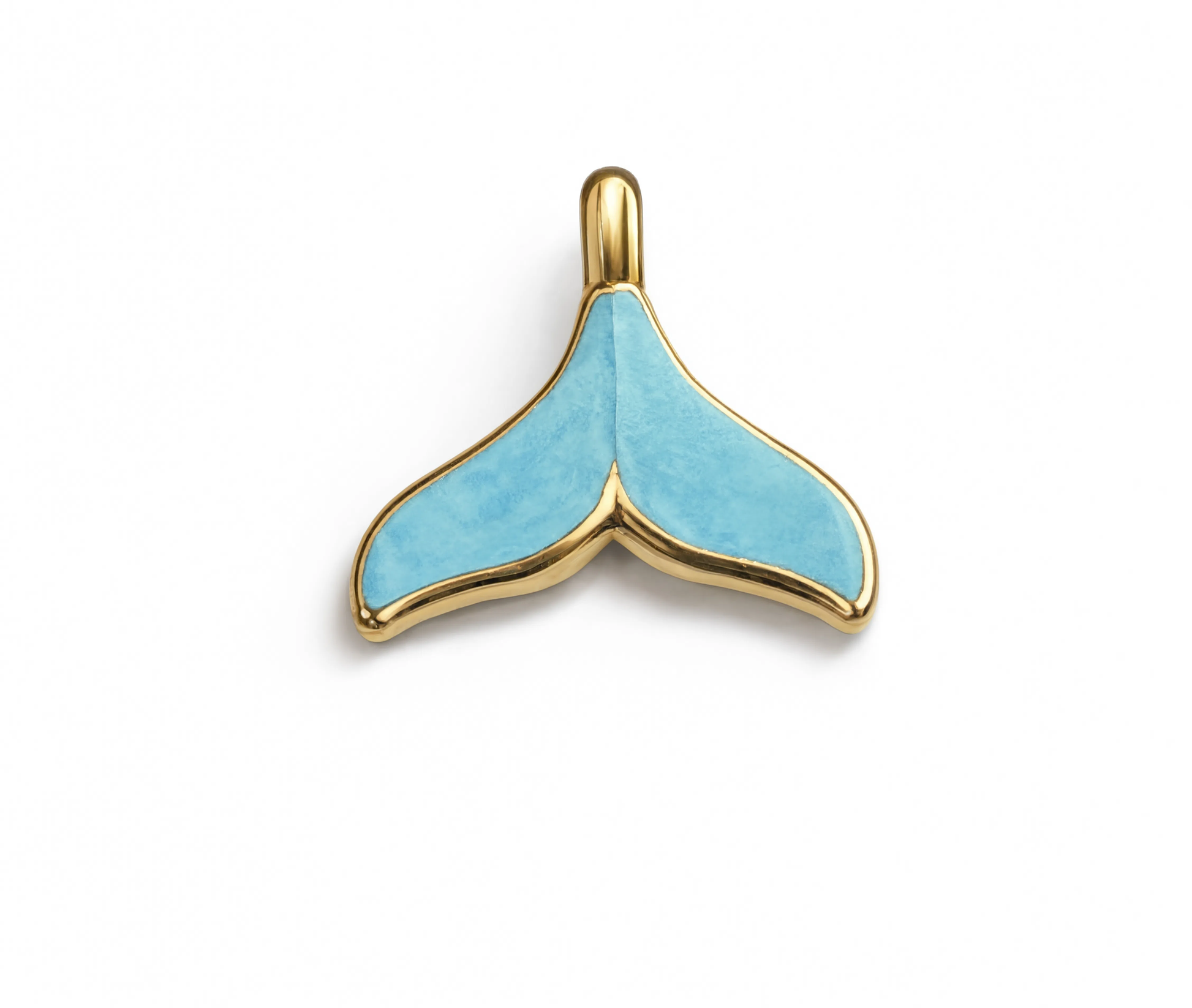 Whale Tail Blue Charm Gold