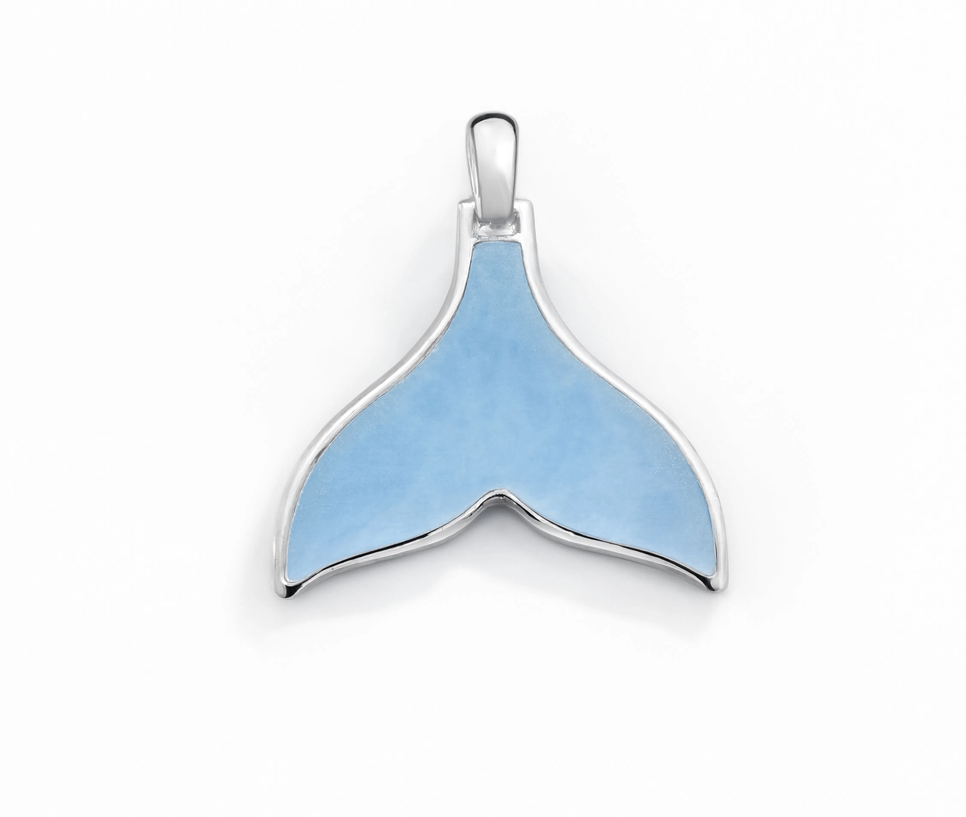 Whale Tail Blue Charm Silver