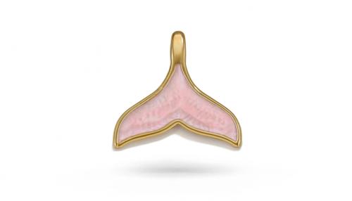 Whale Tail Pink Charm Gold