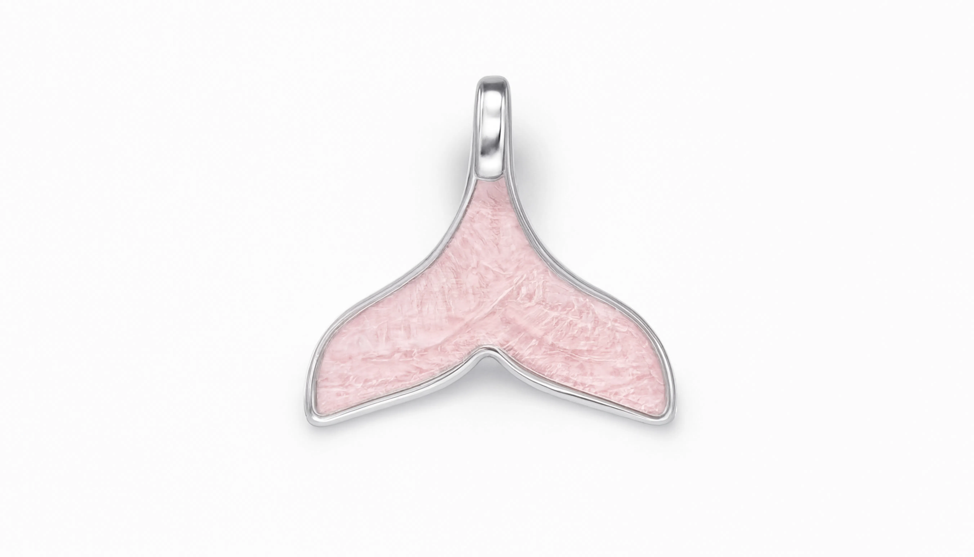 Whale Tail Pink Charm Silver