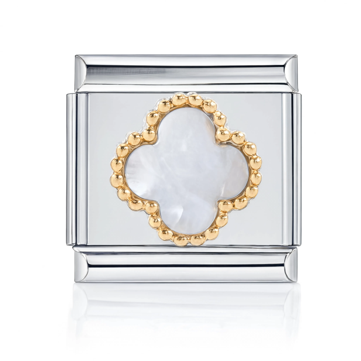White Clover Italian Charm Silver