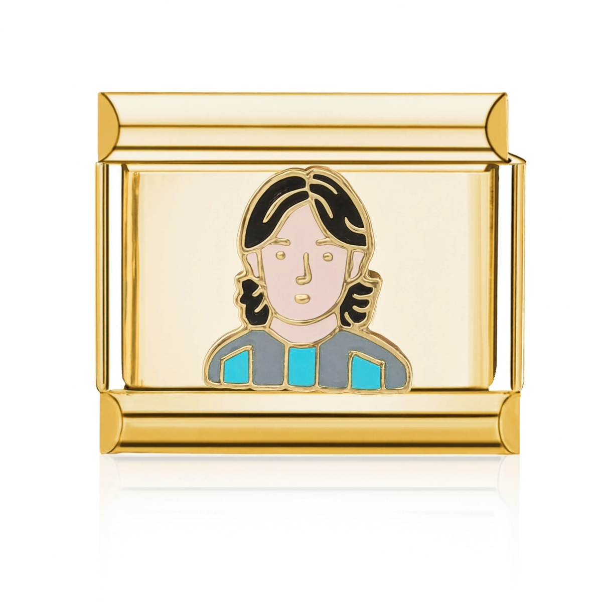 Woman Blue Top Italian Charm - Gold