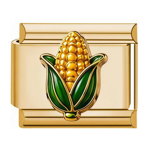 Corn Cob Italian charm in gold - Barcelona souvenir