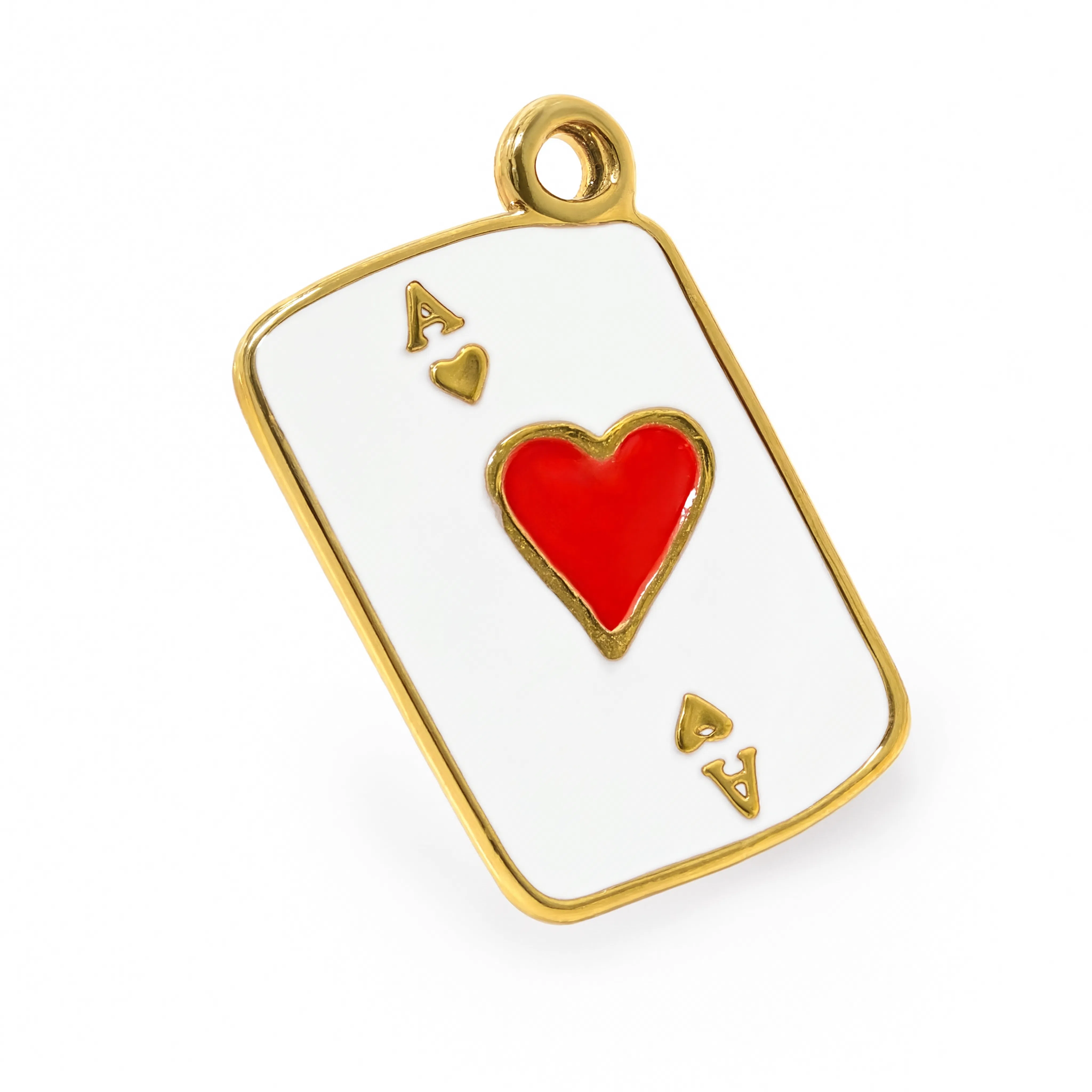Ace of Hearts Charm Gold — product view