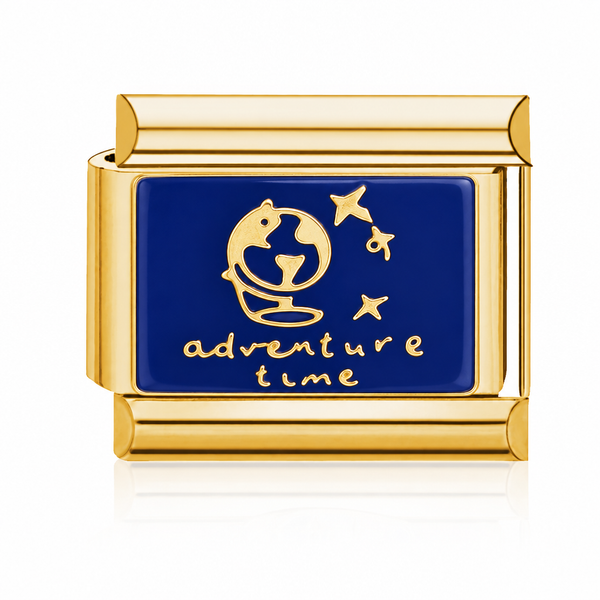 Adventure Globe Italian charm in gold - Barcelona souvenir
