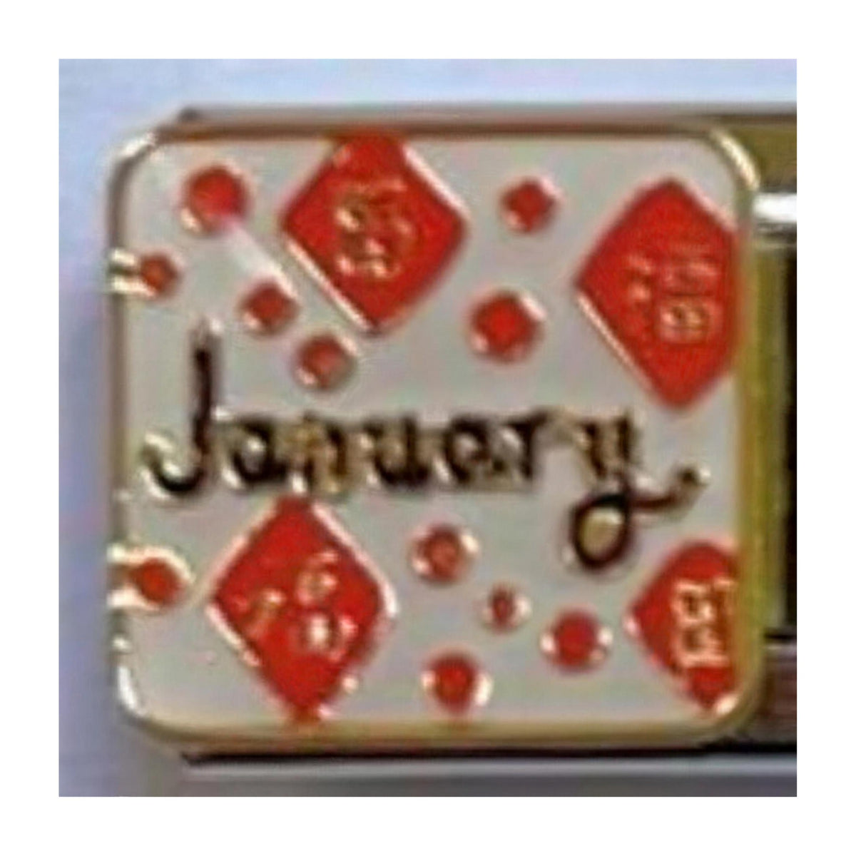 January Italian charm in silver - Barcelona souvenir