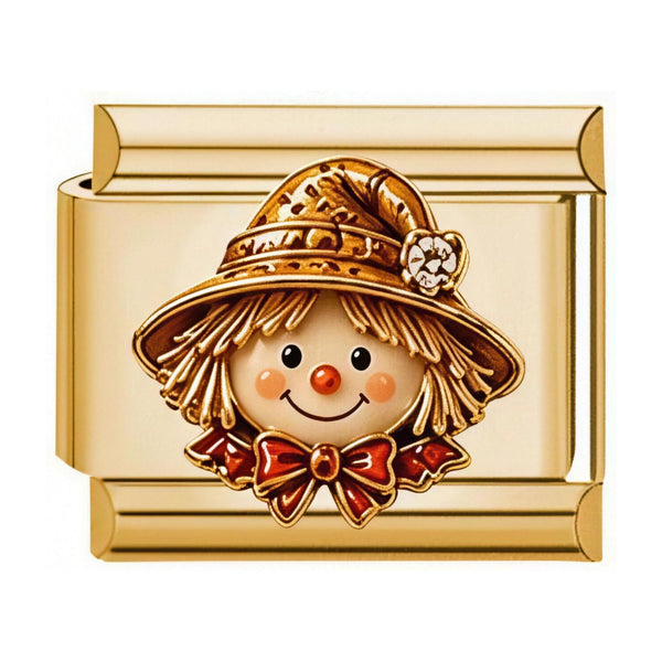 Scarecrow Italian charm in gold - Barcelona souvenir