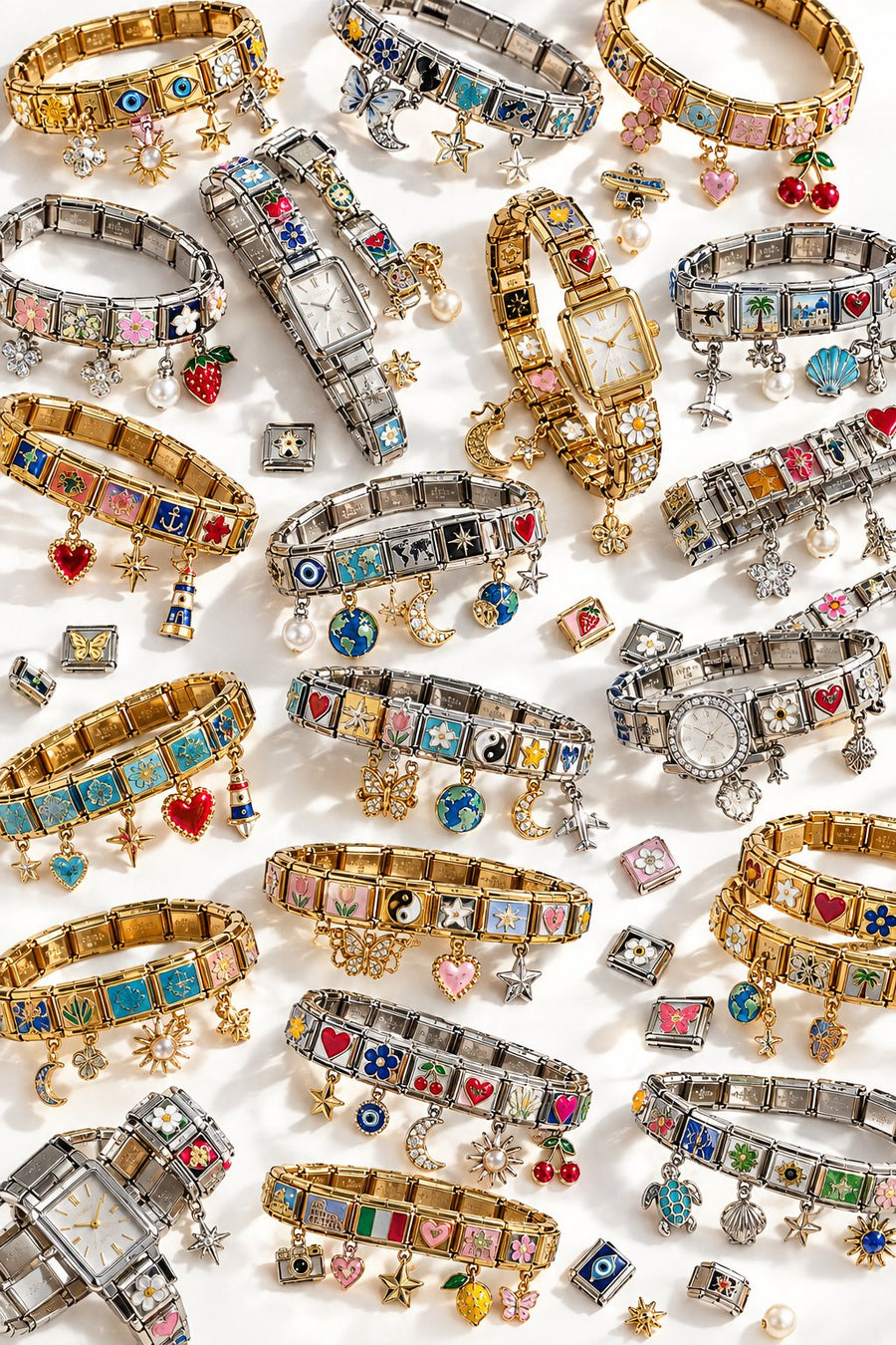 Collection of Italian charm bracelets